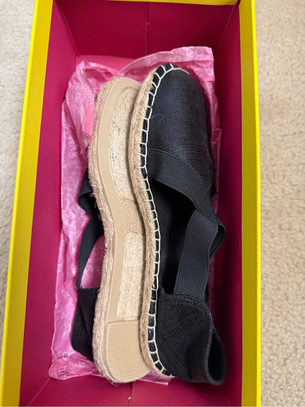 Reaction Kenneth Cole Black Canvas Slip-On Espadrilles